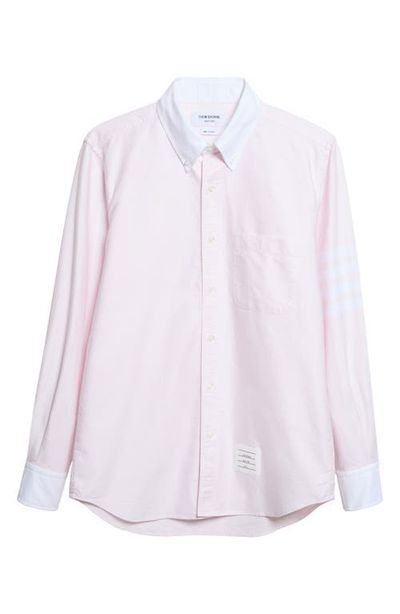 Thom Browne Thom Browne Straight Fit Cotton Button-Down Shirt