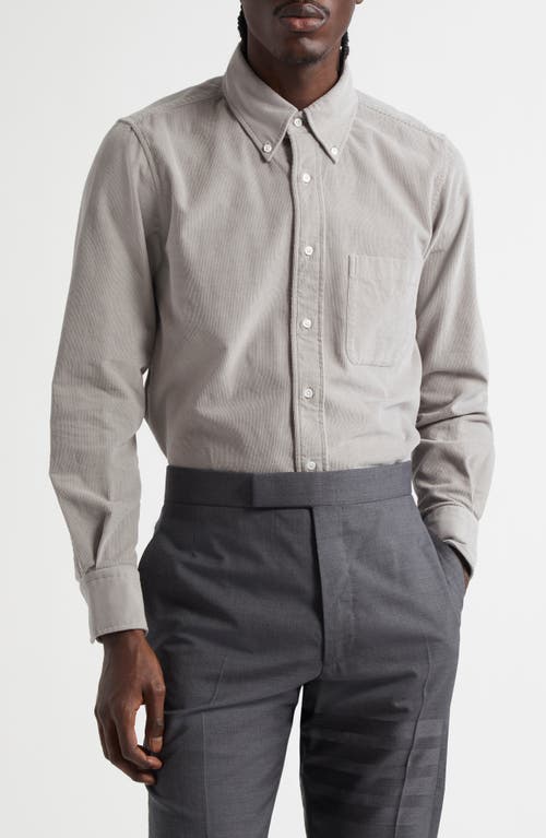 Thom Browne Thom Browne Straight Fit Cotton Corduroy Button-Down Shirt