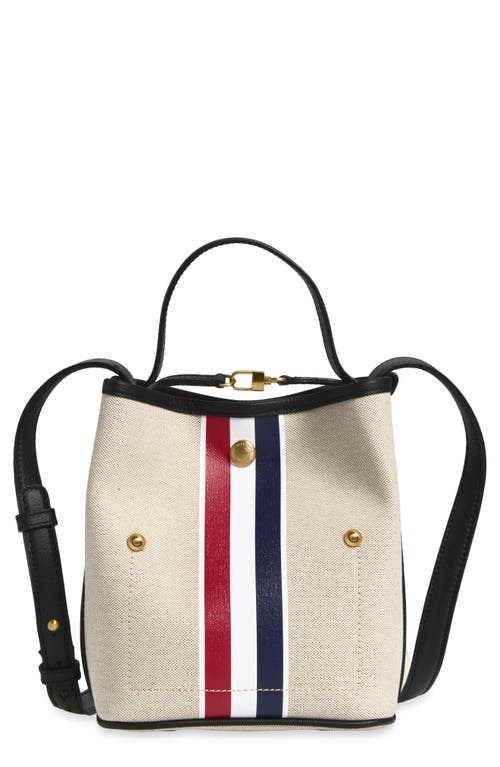 Thom Browne Thom Browne Stripe Cotton Canvas Bucket Bag
