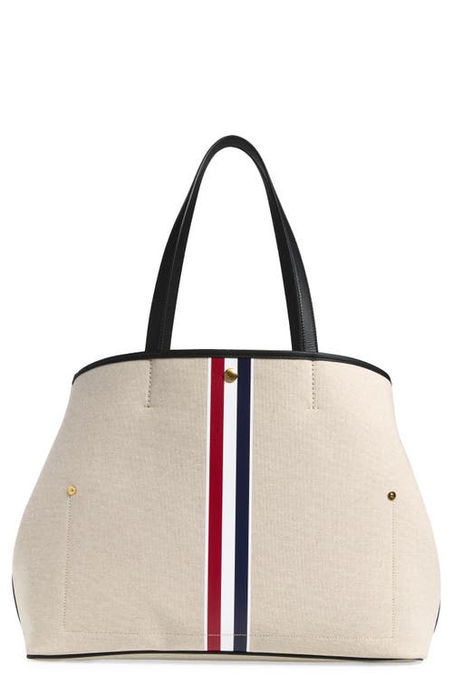 Thom Browne Thom Browne Stripe Cotton Canvas Tote