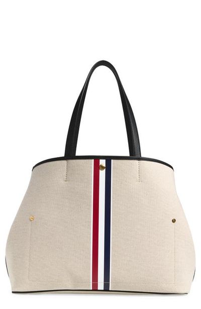 Thom Browne Thom Browne Stripe Cotton Canvas Tote