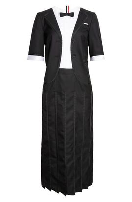 Thom Browne Thom Browne Super 120's Wool Twill Trompe Dress