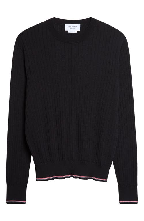 Thom Browne Thom Browne Tipped Wool Blend Rib Sweater