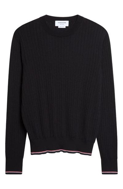 Thom Browne Thom Browne Tipped Wool Blend Rib Sweater