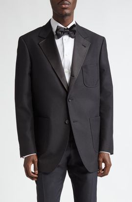 Thom Browne Thom Browne Unstructured Wool & Mohair Tuxedo Jacket