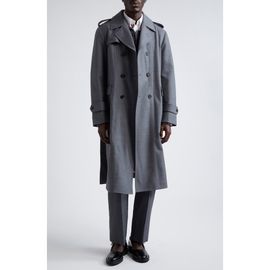 Thom Browne Thom Browne Unstructured Wool Blend Twill Trench Coat