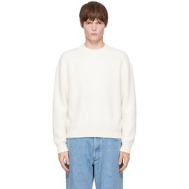 Thom Browne Thom Browne White CB Stripe Wool Fleece Sweater