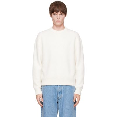 Thom Browne Thom Browne White CB Stripe Wool Fleece Sweater