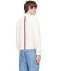 Thom Browne Thom Browne White CB Stripe Wool Fleece Sweater - 3