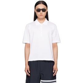 Thom Browne Thom Browne White Jersey Ottoman 4-Bar Polo
