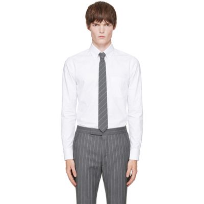 Thom Browne Thom Browne White Oxford Grosgrain Placket Shirt