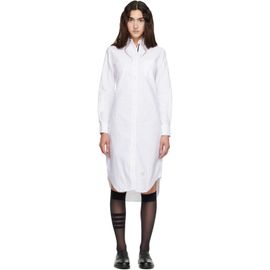 Thom Browne Thom Browne White Oxford Grosgrain Placket Shirt Dress