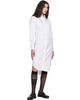 Thom Browne Thom Browne White Oxford Grosgrain Placket Shirt Dress - 4