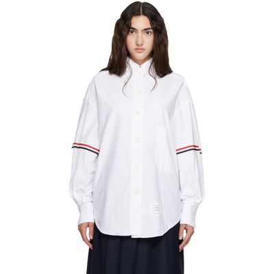 Thom Browne Thom Browne White Oxford Supersized Armbands Shirt
