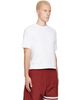 Thom Browne Thom Browne White Short Sleeve Rib Cuff Cotton Waffle T-shirt - 2