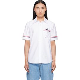 Thom Browne Thom Browne White Straight Fit Oxford Shirt