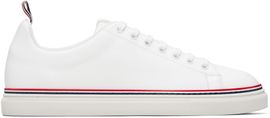 Thom Browne Thom Browne White Vitello Calf Tennis Sneakers