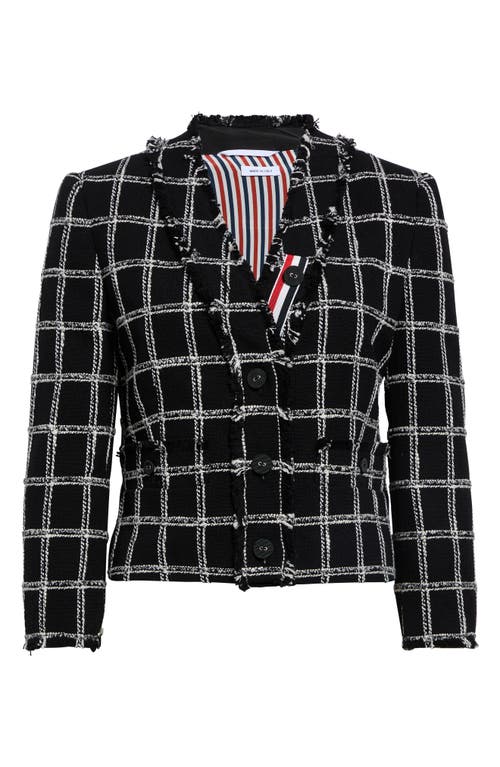 Thom Browne Thom Browne Windowpane Check V-Neck Cardigan Jacket