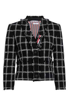Thom Browne Thom Browne Windowpane Check V-Neck Cardigan Jacket