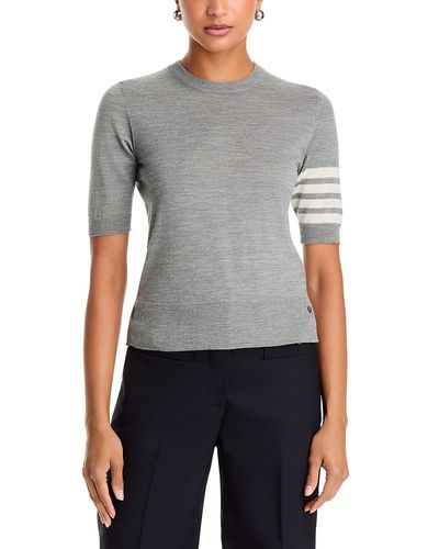 Thom Browne Thom Browne Wool-Blend Stripe Sleeve Tee