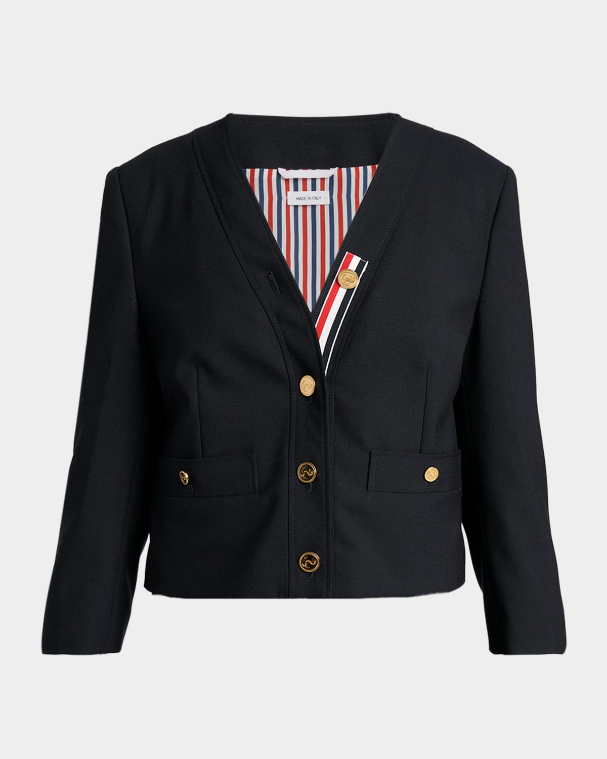 Thom Browne V-Neck Wool Cardigan Jacket