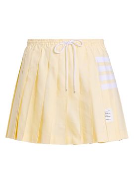 Thom Browne Women's 4-Bar Cotton Drawstring Miniskirt