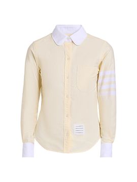 Thom Browne Women's 4-Bar Long-Sleeve Peter Pan Oxford Shirt