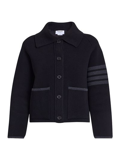 Thom Browne Women's 4-Bar Stripe Cotton Pique Hybrid Polo Jacket