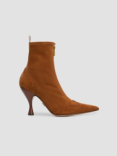 Thom Browne Women's 90MM Wingtip Suede Booties