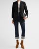 Thom Browne Women's 90MM Wingtip Suede Booties - 3