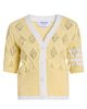 Thom Browne Women's Argyle Pointelle Knit Short-Sleeve Cardigan - 7