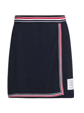 Thom Browne Women's Classic Piqué Stripe Wrap-Style Miniskirt