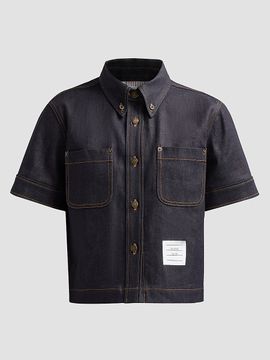 Thom Browne Women's Cotton-Denim Button-Down Shirt