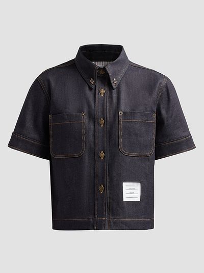 Thom Browne Women's Cotton-Denim Button-Down Shirt