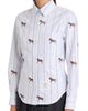 Thom Browne Women's Horse Striped Cotton Shirt - 6
