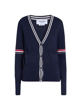 Thom Browne Women's Sailboat Jacquard V-Neck Cardigan