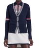 Thom Browne Women's Sailboat Jacquard V-Neck Cardigan - 3