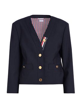 Thom Browne Women's V-Neck Wool Cardigan Jacket