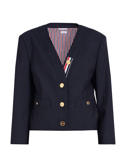Thom Browne Women's V-Neck Wool Cardigan Jacket