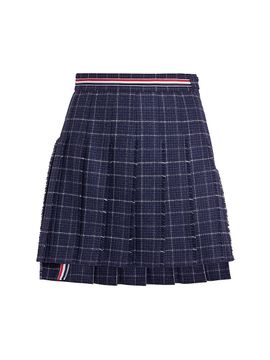 Thom Browne Women's Windowpane Houndstooth Wool Miniskirt