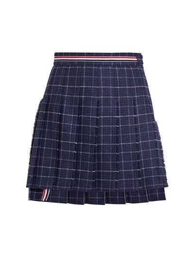 Thom Browne Women's Windowpane Houndstooth Wool Miniskirt