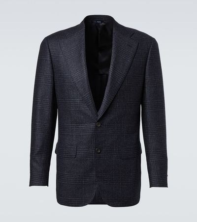 Thom Sweeney Thom Sweeney Checked wool and silk blazer