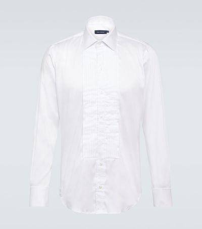 Thom Sweeney Thom Sweeney Cotton-blend poplin tuxedo shirt