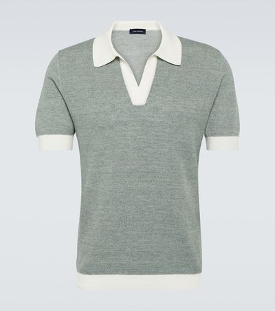 Thom Sweeney Thom Sweeney Cotton and linen polo shirt