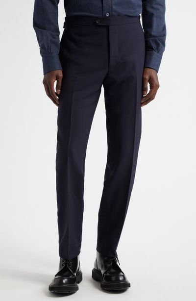 Thom Sweeney Thom Sweeney Fresco Tailored Flat Front Wool Trousers
