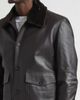 Thom Sweeney Thom Sweeney Leather Bomber Jacket with Genuine Shearling Collar - 4