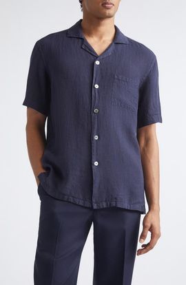 Thom Sweeney Thom Sweeney Linen Camp Shirt