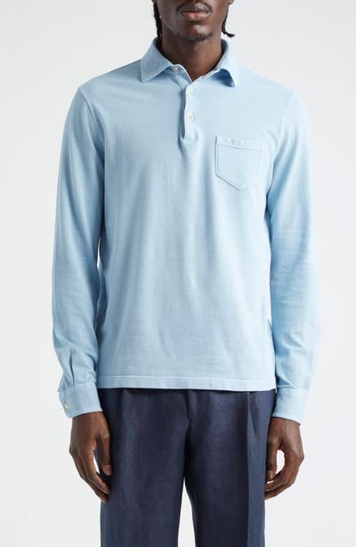 Thom Sweeney Thom Sweeney Long Sleeve Cotton Piqué Polo