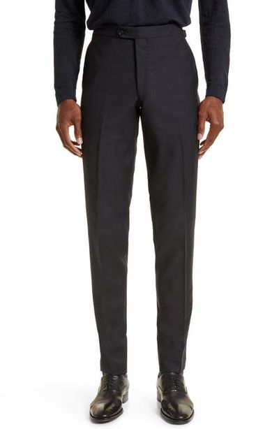 Thom Sweeney Thom Sweeney Tailored Wool Blend Tuxedo Trousers