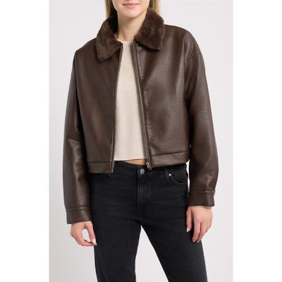 Thread & Supply Thread & Supply Faux Leather Zip Jacket